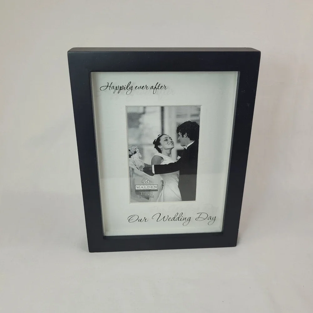 Malden Happily Ever After Our Wedding Day Black 3.5x5 Picture Frame 4051-35